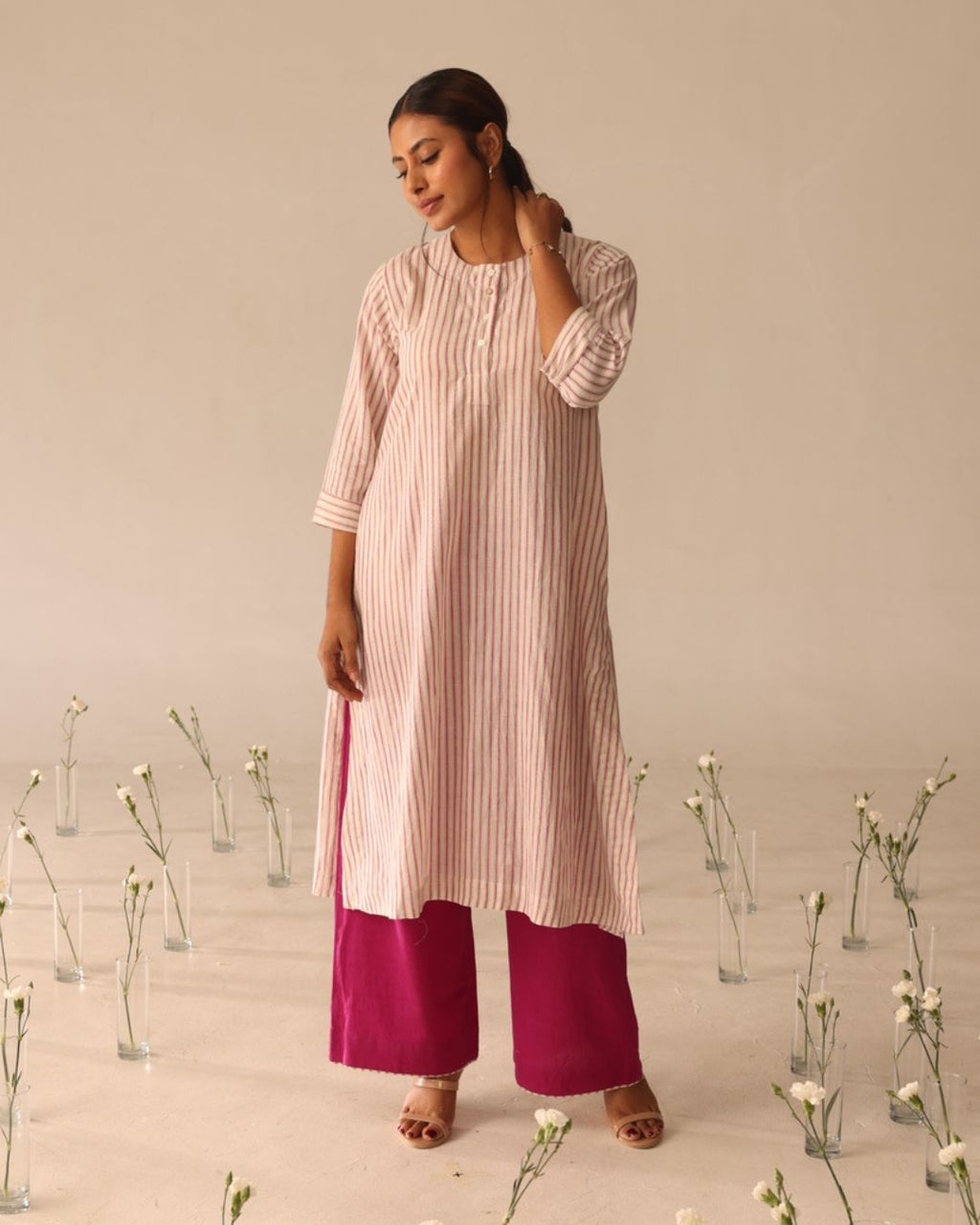 Myra Set ( Ivory & Pink )