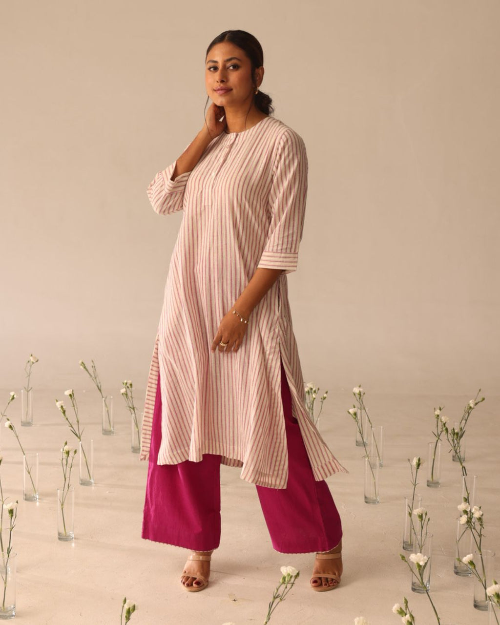 Myra Set ( Ivory & Pink )